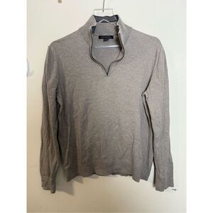 Banana Republic Premium Cotton Cashmere Half Zip Sweater Mens Medium Beige